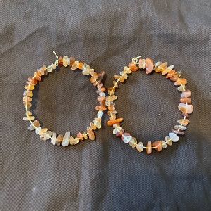 Amber & Agate Hoop Earrings